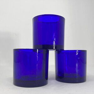 3] VTG iittala KIVI Marimekko Cobalt Blue 2.25" Votive Tealight Candle Holder